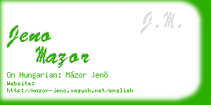 jeno mazor business card